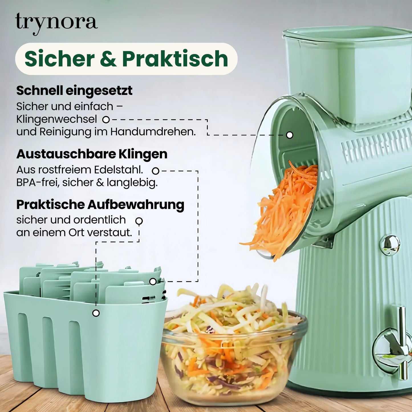 5 in 1 Reibe- & Schneideprofi!
